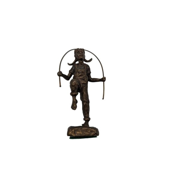 Mark Hopkins Skippin' Rope Bronze Sculpture Signed Limited Editioon '98 - Picture 7 of 10